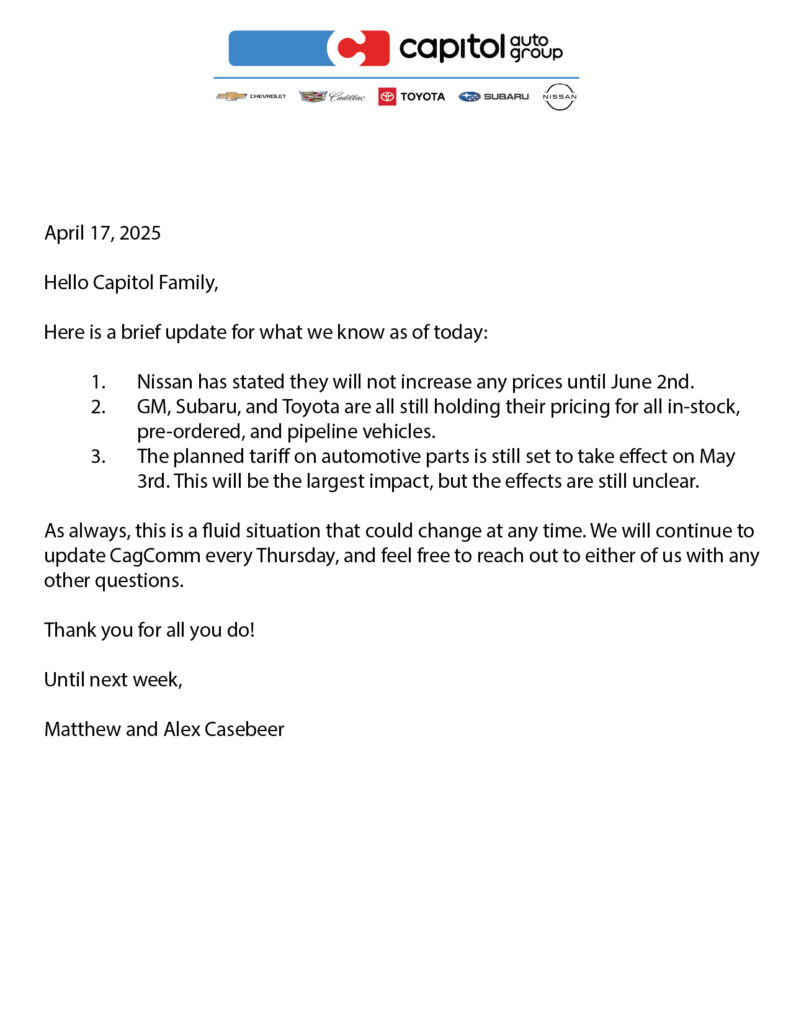 tariff letter 4-17