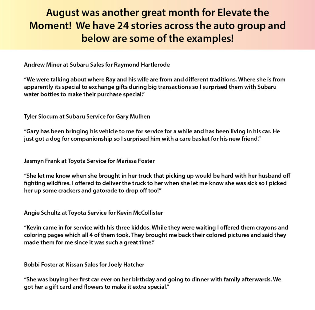 elevate stories august