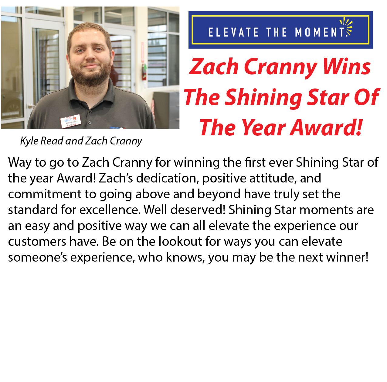 zach cranny of the year