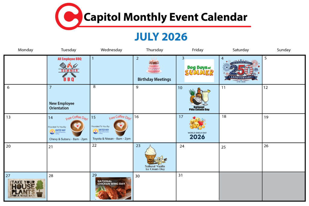 july only CALENDAR
