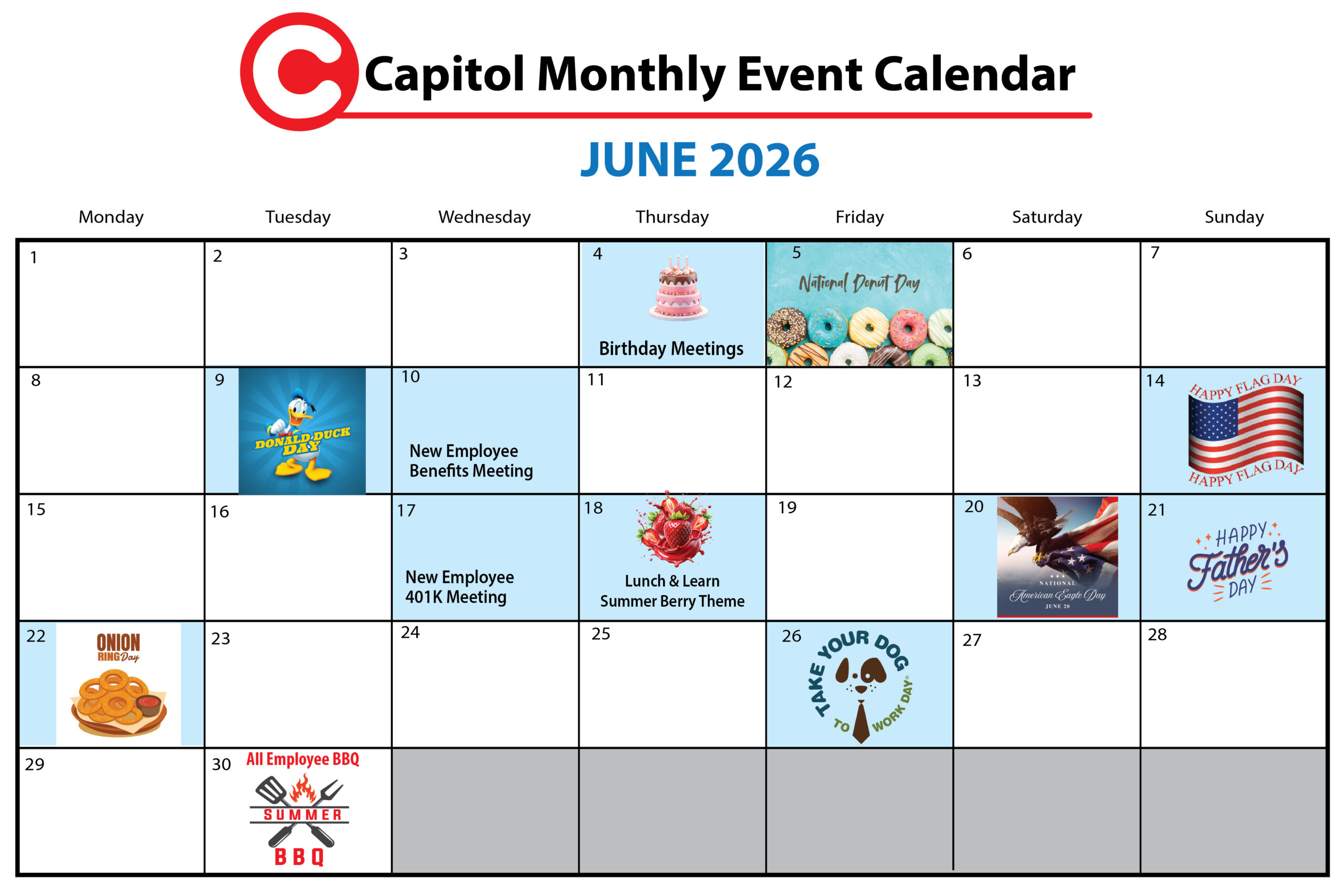 june only CALENDAR