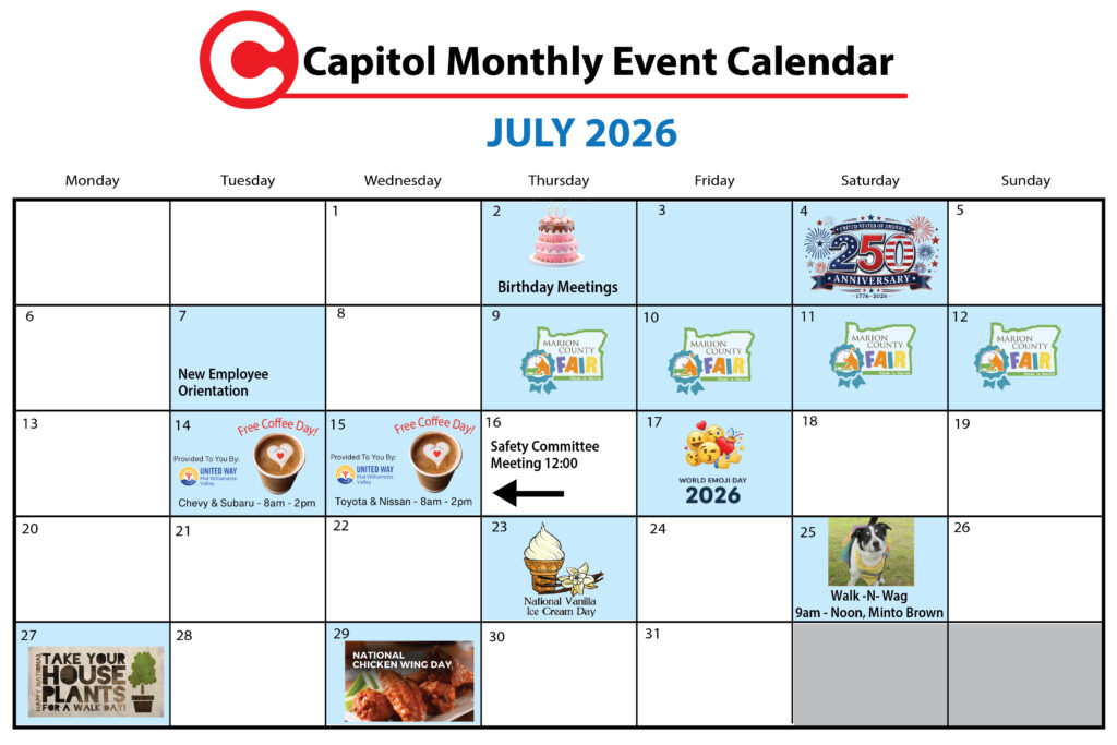 july only CALENDAR