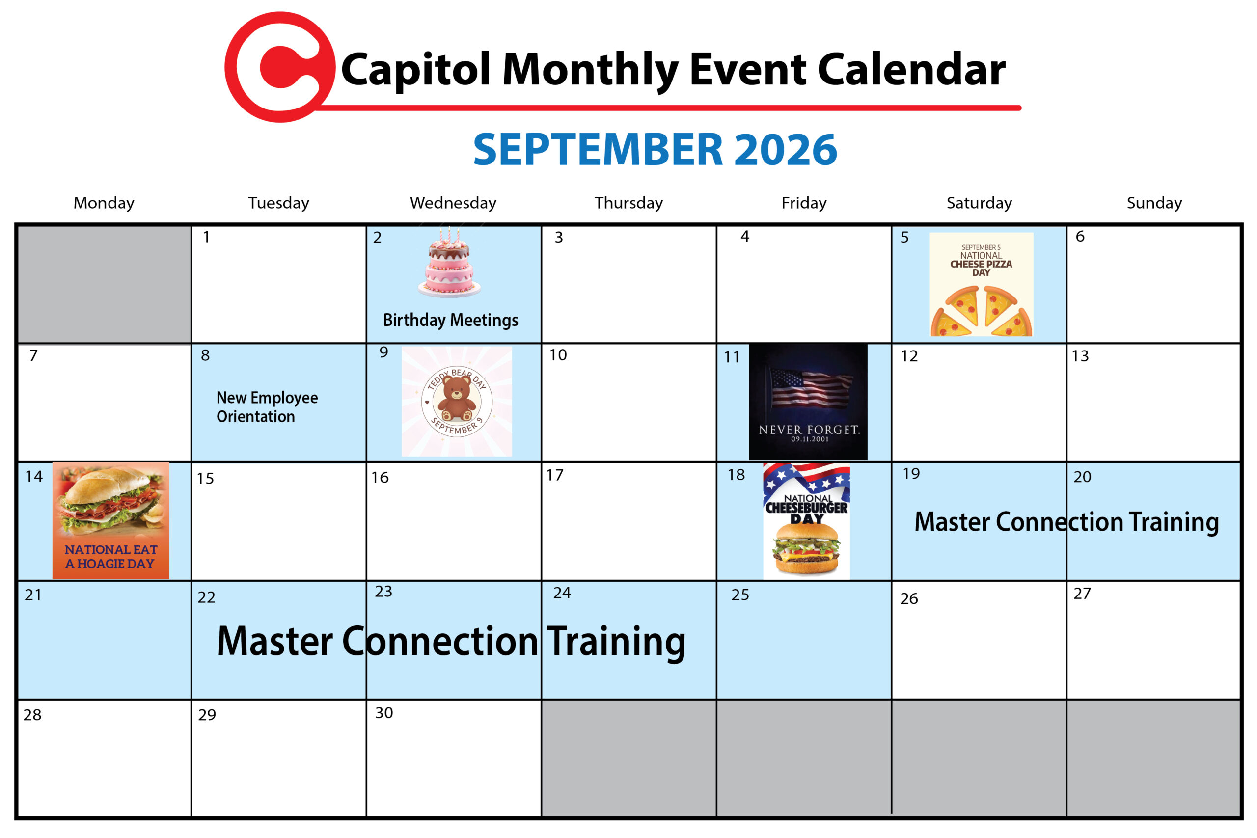 September only CALENDAR